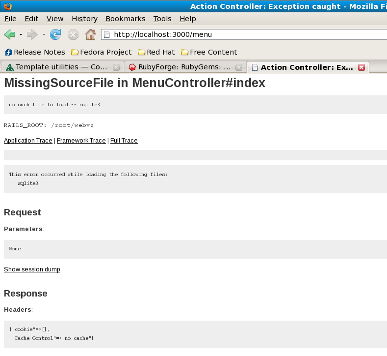 sqlite3 error